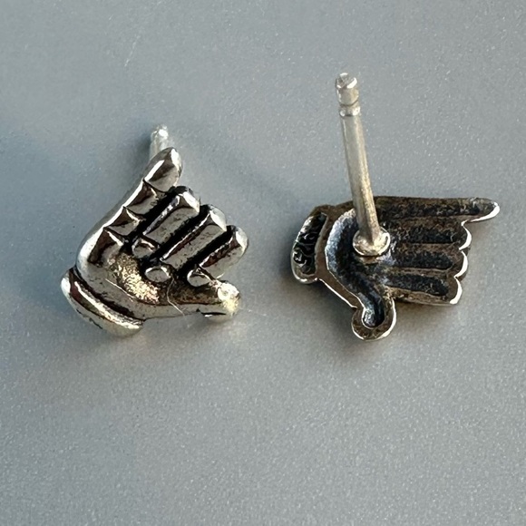 Sterling Silver Hang Loose ASL Stud Earrings - Picture 7 of 11